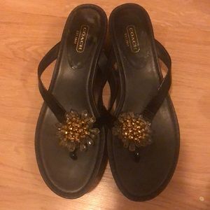 Coach Wedged Sandals Gently used